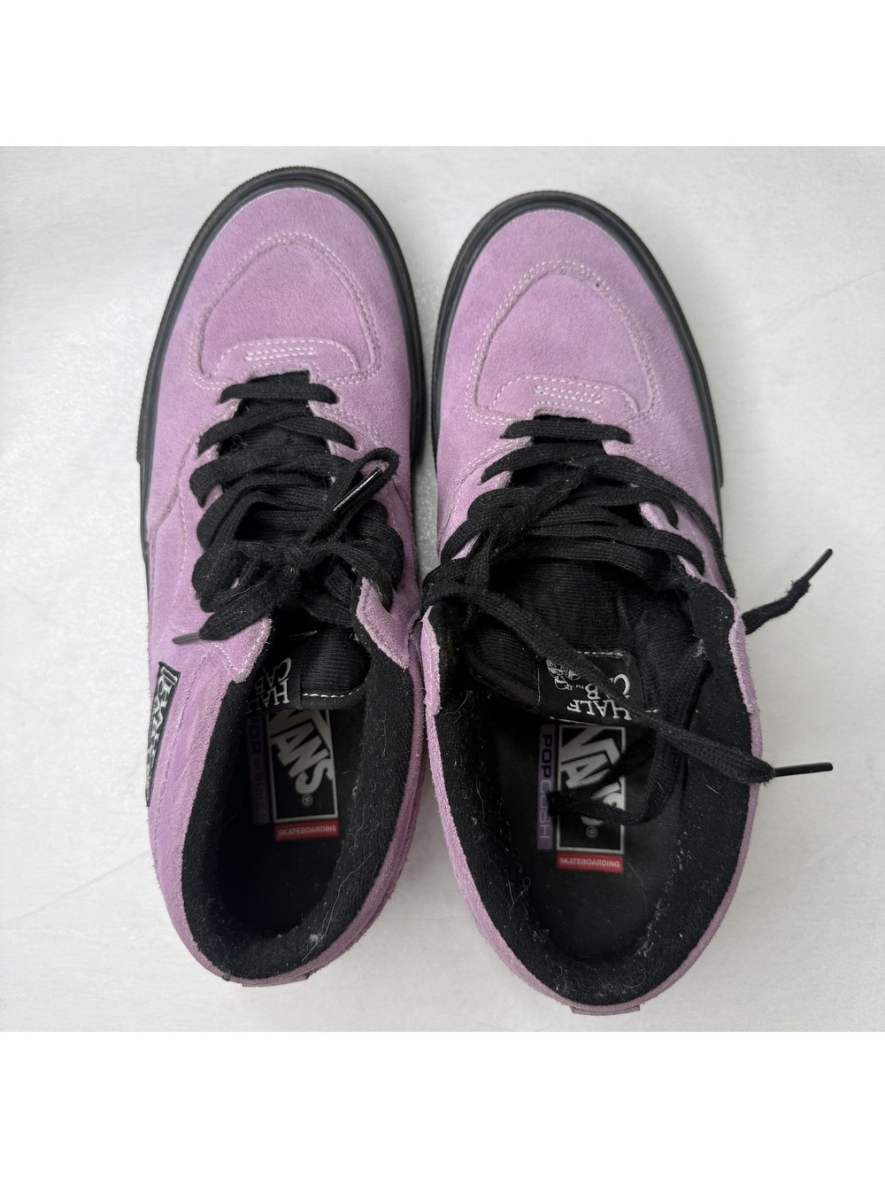 Vans Mens 10.5 Half Cab Skate Shoes Lilac Pink Suede Caballero